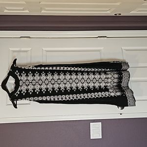 Dressy black and white sleeveless dress